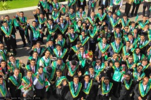 Arab graduates pose with three fingers held up, celebrating the kidnapping of 3 Israeli teens by Hamas terrorists. This isn't an activity of 'radicals' – this, for them, is normal.