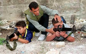 Palestinian children with guns