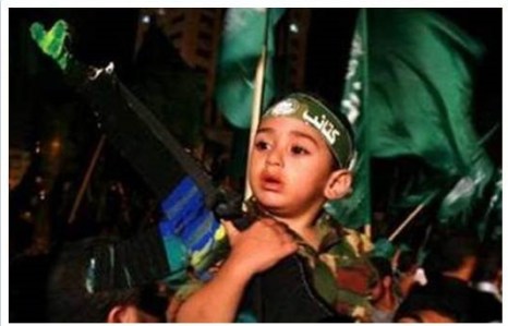 Boy in Gaza in celebration of the Disengagement Plan